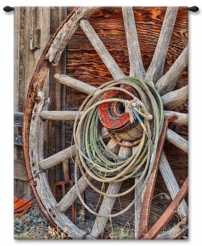 Deadman Ranch Wagon Wheel Wall Tapestry