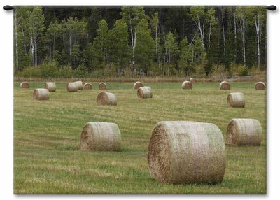 Round Hay Bales Wall Tapestry