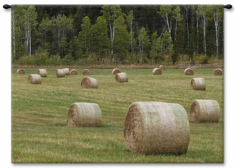 Round Hay Bales Wall Tapestry