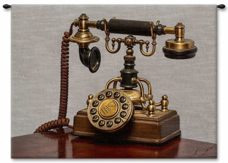 Vintage Telephone Wall Tapestry