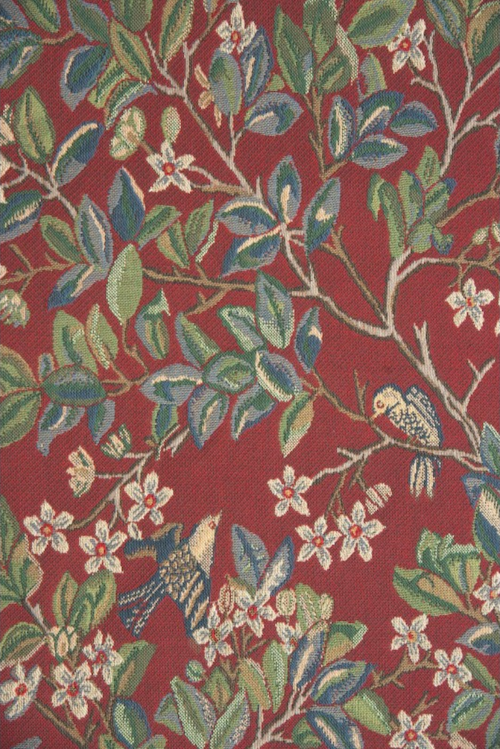 Tree of Life Red William Morris Vertical Belgian Wall Tapestry