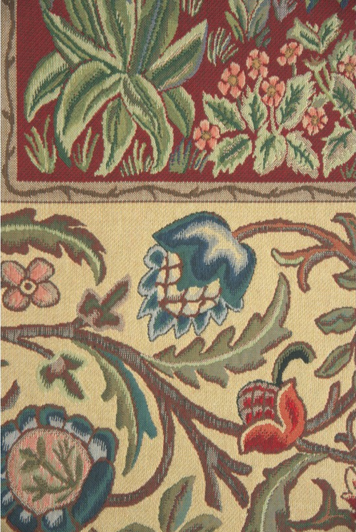 Tree of Life Red William Morris Vertical Belgian Wall Tapestry