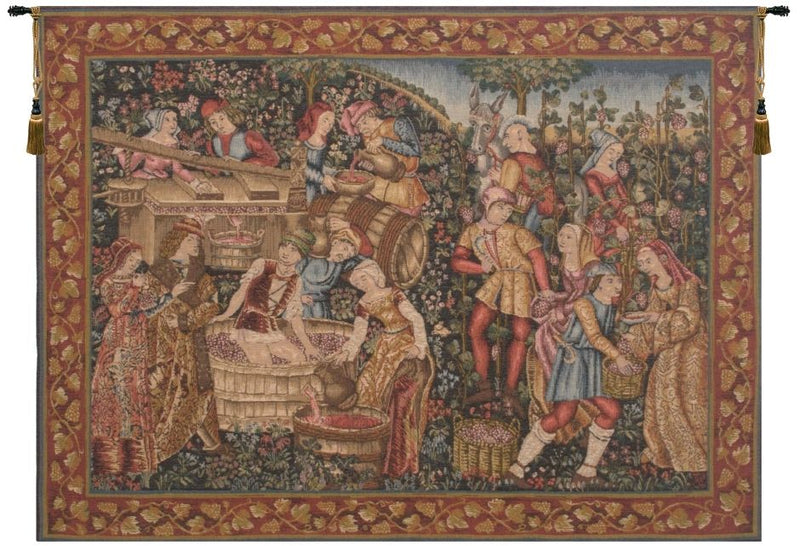 Medieval Product of the Vine French Wall Tapestry