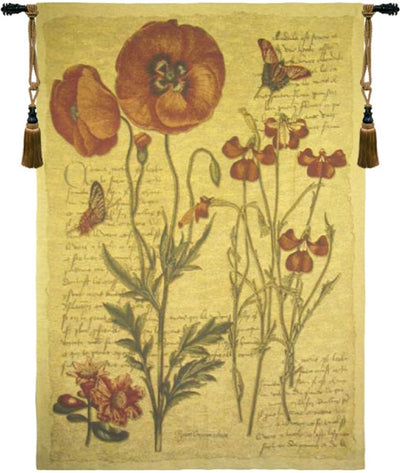 Flanders Poppies III Belgian Wall Tapestry
