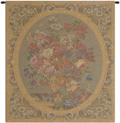 Floral Composition in Cream Italian Wall Tapestry