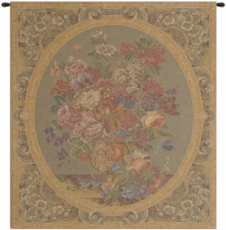 Floral Composition in Cream Italian Wall Tapestry