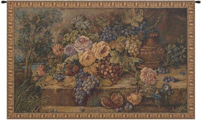 Bouquet with Grapes Italian Wall Tapestry