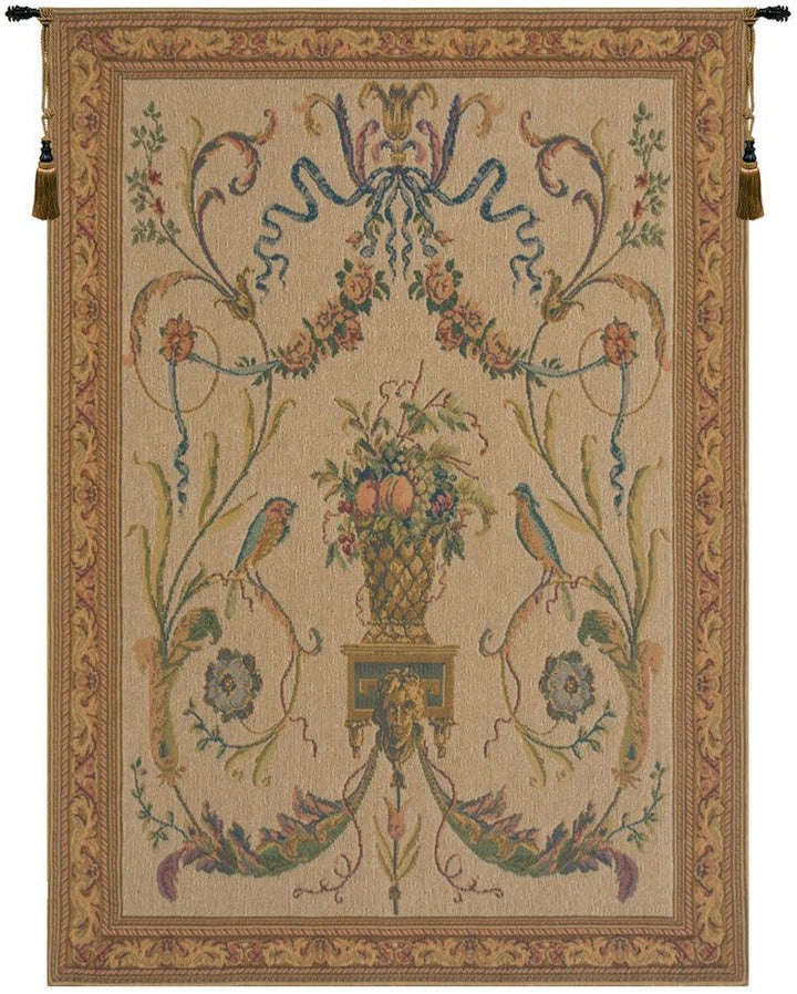 Birds Beige Belgian Wall Tapestry
