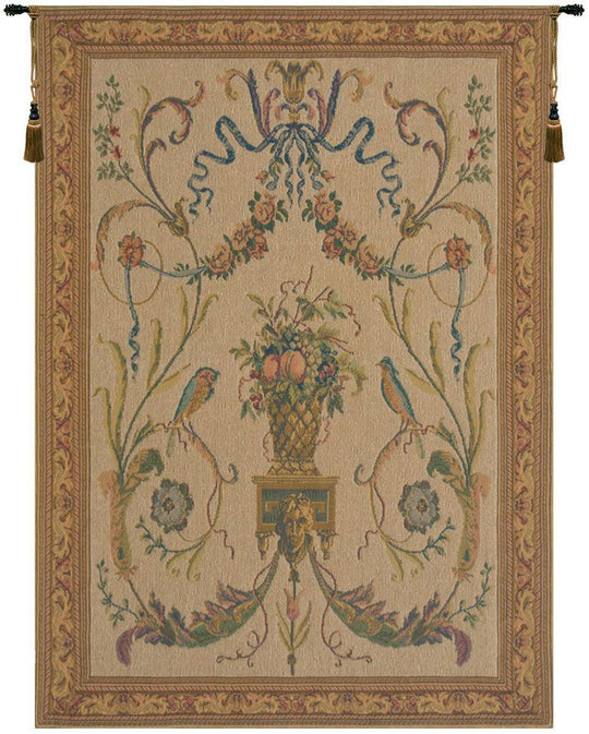 Birds Beige Belgian Wall Tapestry