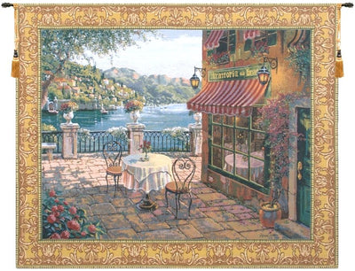 Trattoria Table for Two Belgian Wall Tapestry