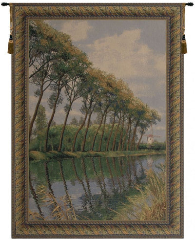 Canal in Flanders Mill Belgian Wall Tapestry
