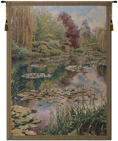 Lake Giverny Tall Belgian Wall Tapestry