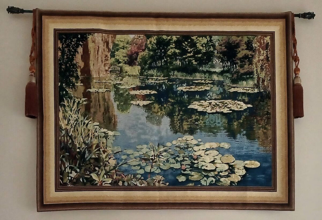Lake Giverny With Border Belgian Wall Tapestry