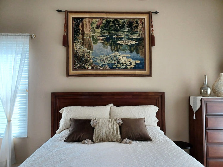 Lake Giverny With Border Belgian Wall Tapestry