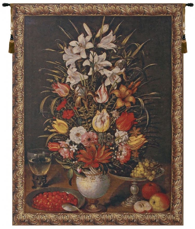 Flowers in a Vase Belgian Wall Tapestry