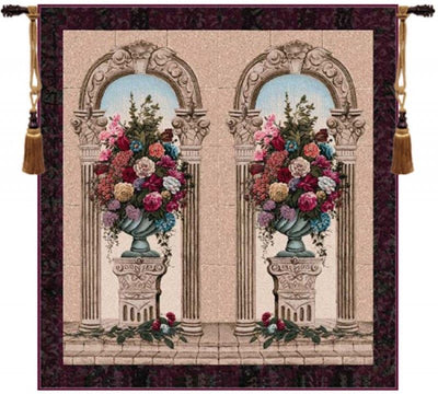 Floral Arch Duo Belgian Wall Tapestry