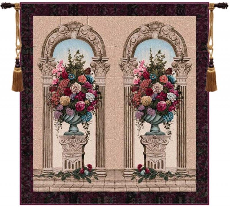 Floral Arch Duo Belgian Wall Tapestry