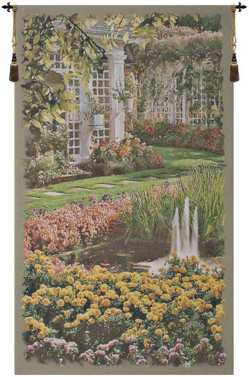 Butchart Gardens of Victoria Tall Belgian Wall Tapestry