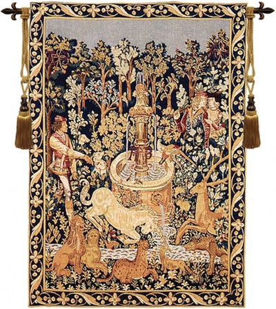 Hunt of the Unicorn at the Fountain French Wall Tapestry