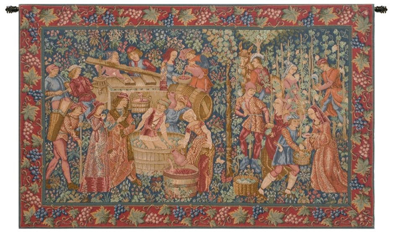 Vendanges Grape Harvest French Wall Tapestry