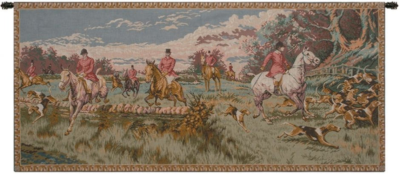 English Hunting Scene Italian Wall Tapestry