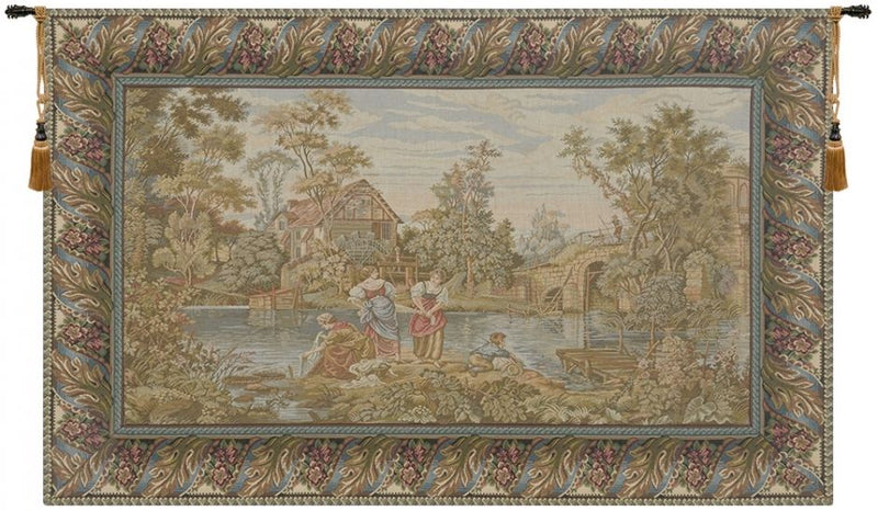 Washing Day at the Mill Italian Wall Tapestry