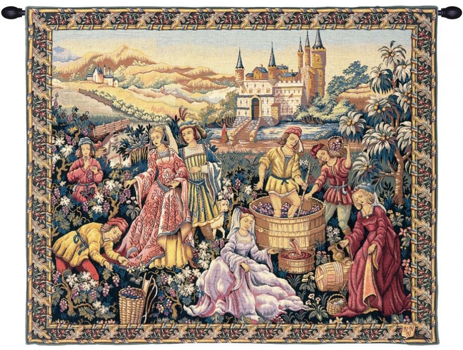 Vendanges au Chateau French Wall Tapestry