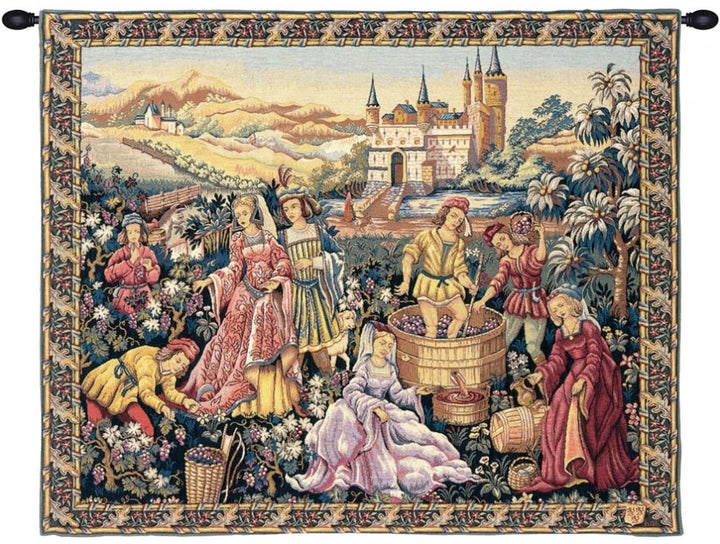 Vendanges au Chateau French Wall Tapestry