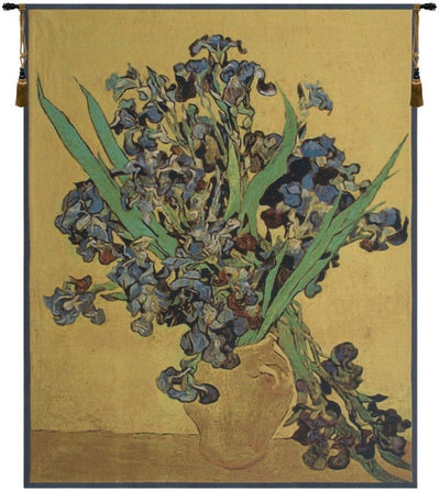 Van Gogh 'Iris' Gold Belgian Wall Tapestry