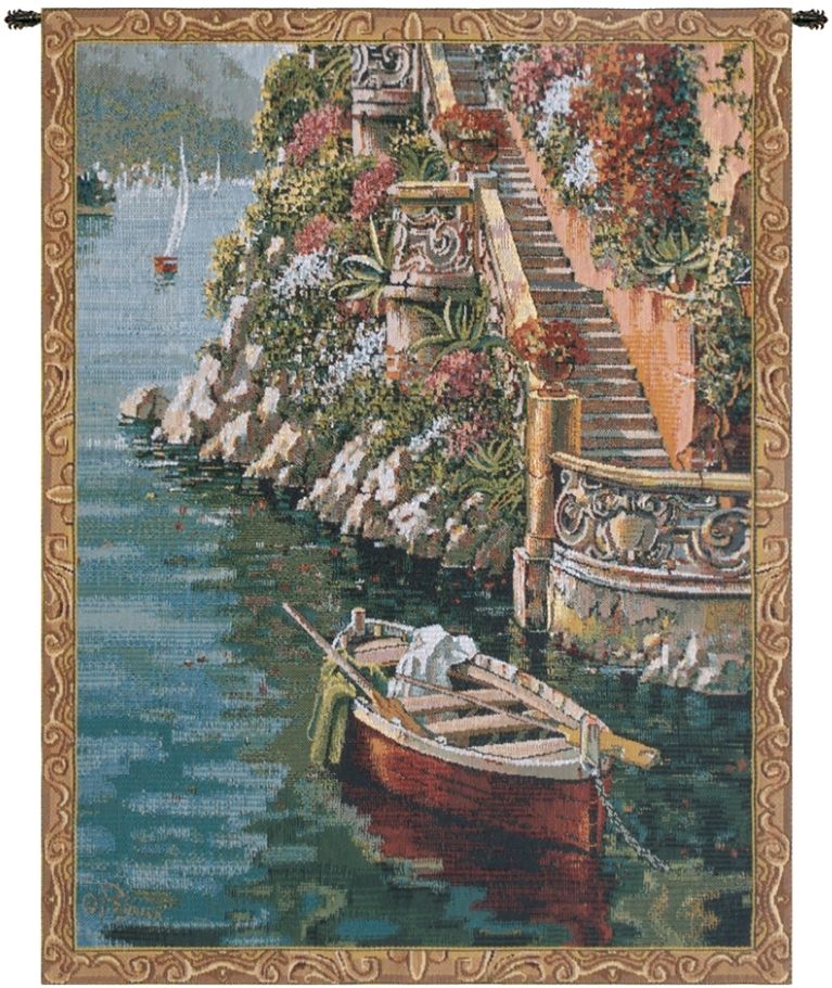 Lake Como Villa Mini Belgian Wall Tapestry