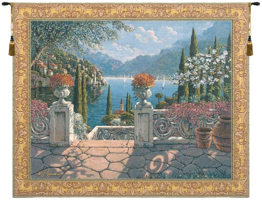 Cobblestone Balcony Belgian Wall Tapestry