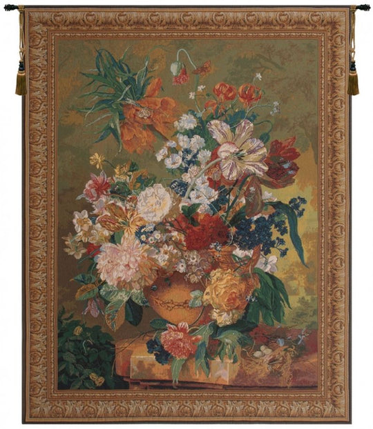 Terracotta Bouquet Belgian Wall Tapestry