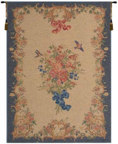 Blue Ribbon Bouquet French Wall Tapestry