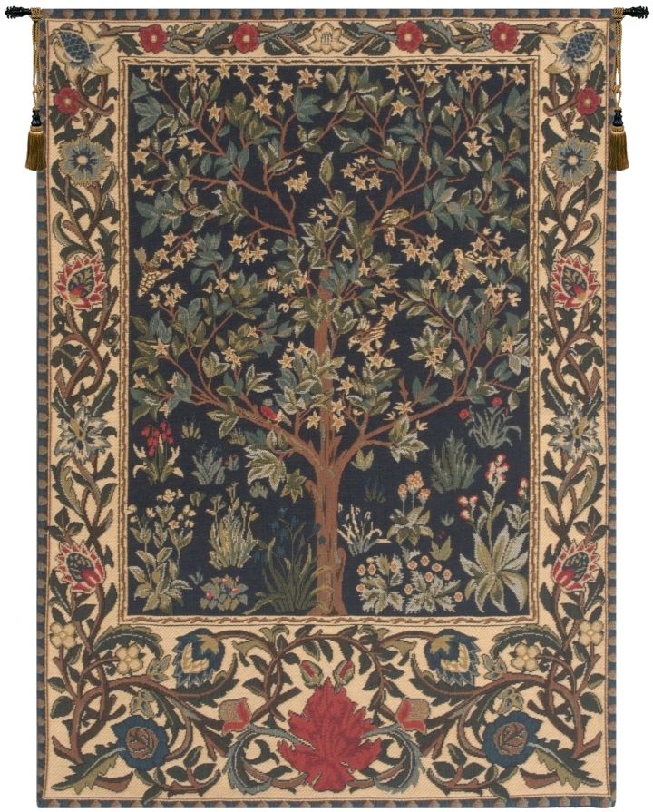 Tree of Life Green William Morris Belgian Wall Tapestry