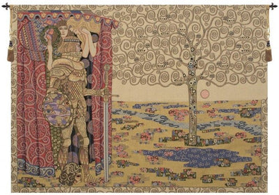 Gustav Klimt Knight With Tree of Life Italian Wall Tapestry