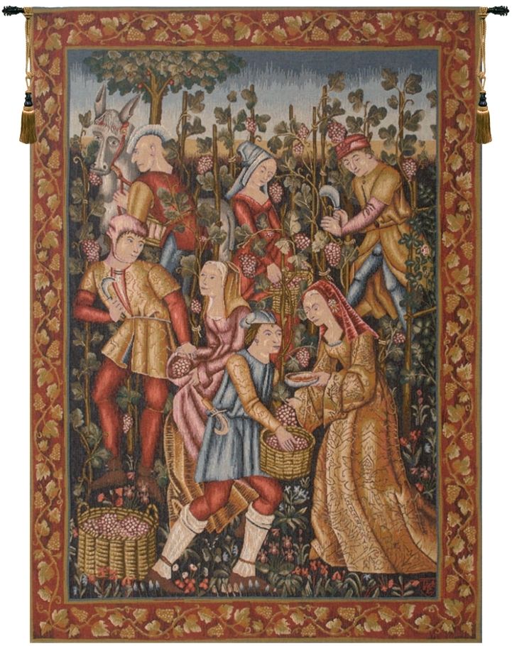 Grape Harvest Wine French Wall Tapestry