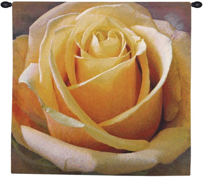 Yellow Rose Square Belgian Wall Tapestry