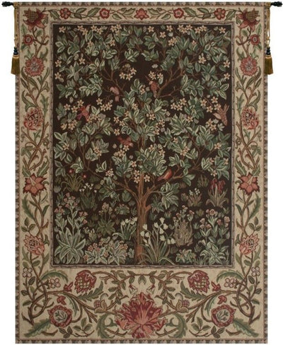 Tree of Life Brown William Morris Belgian Wall Tapestry