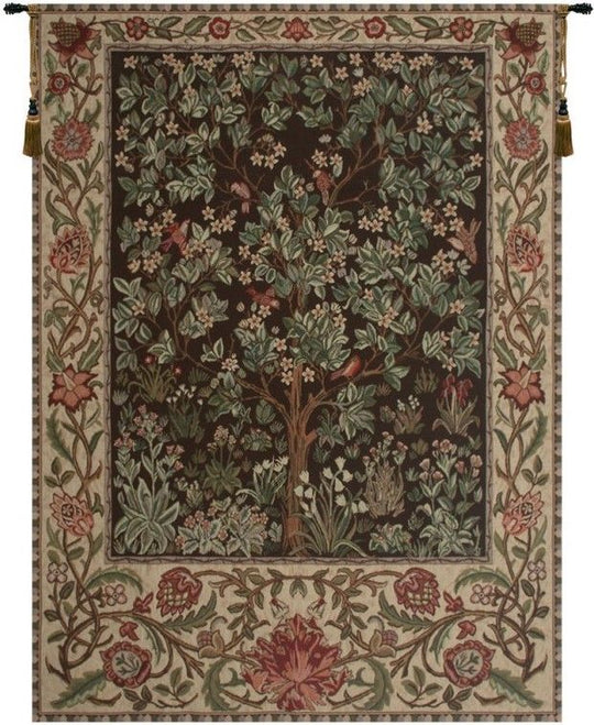 Tree of Life Brown William Morris Belgian Wall Tapestry