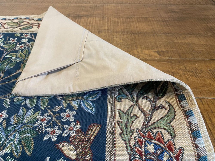 Tree of Life Blue William Morris Vertical Belgian Wall Tapestry