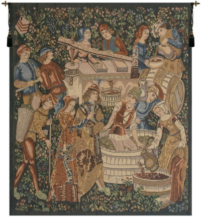 Vendanges Left Side Rust Belgian Wall Tapestry