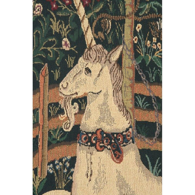 Unicorn In Captivity II with Border Belgian Wall Tapestry