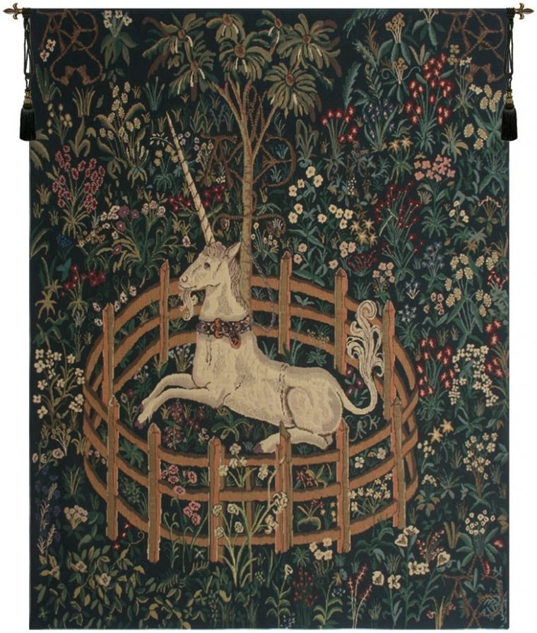 Unicorn In Captivity II Belgian Wall Tapestry