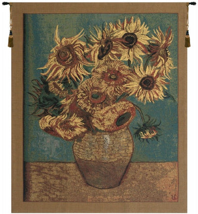 Sunflowers Gold Belgian Wall Tapestry