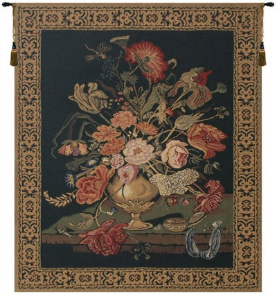 Mignon Bouquet Black Belgian Wall Tapestry