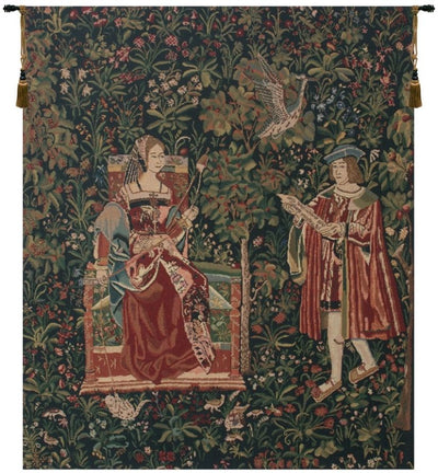 Reading in the Garden Belgian Wall Tapestry
