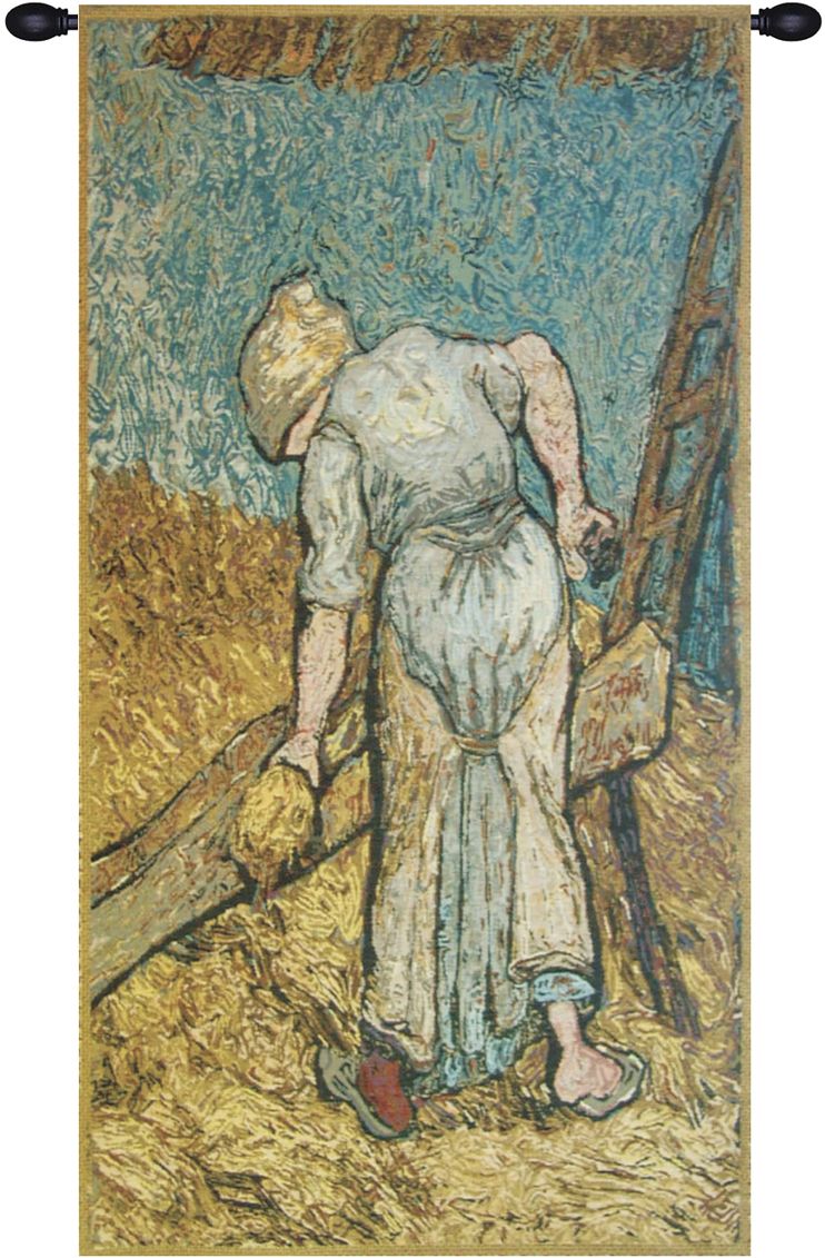Van Gogh Flax Harvest Belgian Wall Tapestry