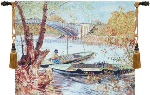 Van Gogh Fishing in the Spring I Belgian Wall Tapestry
