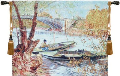 Van Gogh Fishing in the Spring I Belgian Wall Tapestry