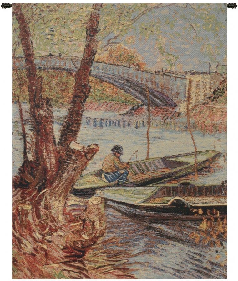 Van Gogh Fishing in the Spring II Belgian Wall Tapestry